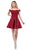 Dancing Queen - 3029 Off-Shoulder A-Line Homecoming Cocktail Dress in Red