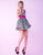 Mac Duggal - 30329C Striped Floral Cocktail Dress In Black and Multi-Color