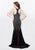 Primavera - 3033 Embellished High Halter Trumpet Dress in Black