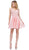 Dancing Queen - 3036 Sleeveless Beaded Lace V-neck Homecoming Dress In Pink