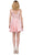 Dancing Queen - 3036 Sleeveless Beaded Lace V-neck Homecoming Dress In Pink
