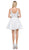 Dancing Queen - 3036 Sleeveless Beaded Lace V-neck Homecoming Dress In White
