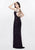 Primavera - 3036 Sparkling V-Neck Embellished Evening Gown in Black