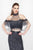 Primavera - 3038 Shimmering Two-Piece Fringed Evening Gown in Gray