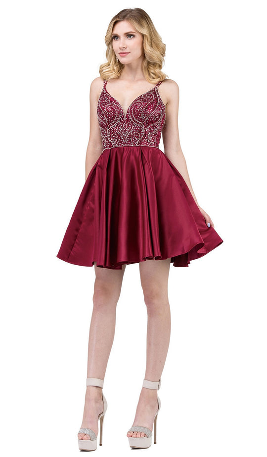 Dancing Queen - 3039 Beaded Sweetheart A-Line Homecoming Dress