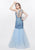 Primavera - 3039 Sparkling Sequined Sleeveless Mermaid Gown in Blue