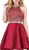 Dancing Queen - 3041 Gold Beaded Halter Neck A-line Homecoming Dress in Red