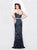 Primavera - 3041 Two-Piece Shimmering Beaded Evening Gown in Black and Multi-Color