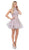 Dancing Queen - 3042 Two Piece Floral Embroidered Homecoming Dress in Pink