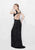 Primavera - 3042 Deep V-Neck Sequined Bare Back Gown in Black
