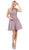 Dancing Queen - 3043 Beaded Lace Halter Homecoming Dress in Brown