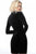 Jovani - 3043 Velvet Long Sleeves Cocktail Dress In Black