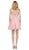 Dancing Queen - 3043 Beaded Lace Halter Homecoming Dress in Pink