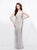 Primavera - 3045 Strapless Swirl Suffused Evening Gown in Neutral and Silver
