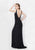 Primavera - 3046 Posh Bejeweled Sleeveless Evening Gown in Black