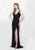 Primavera - 3046 Posh Bejeweled Sleeveless Evening Gown in Black