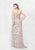 Primavera - 3046 Posh Bejeweled Sleeveless Evening Gown in Pink and Silver
