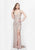 Primavera - 3046 Posh Bejeweled Sleeveless Evening Gown in Pink and Silver