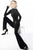 Jovani - 3048 Beaded High Neck Long Sleeve Jumpsuit In Black