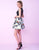 Mac Duggal Homecoming - 30483N Beaded Sleeveless Scoop Printed Dress in Black and Print