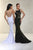 Xcite Prom - Sleeveless Scoop Neckline Embellished Gown 30504 in Black and White