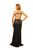 Primavera - 3050 Glimmering Halter Beaded Evening Gown in Black