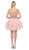 Dancing Queen - 3050 Bejeweled V-neck Tiered A-line Homecoming Dress in Pink