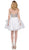 Dancing Queen - 3050 Bejeweled V-neck Tiered A-line Homecoming Dress in White