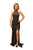 Primavera - 3050 Glimmering Halter Beaded Evening Gown in Black