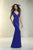 Xcite Prom - Deep V-neckline with Illusion Sides Gown 30513 in Blue