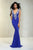 Xcite Prom - Embellished V-neckline with Illusion Back Gown 30520 in Blue