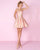 Mac Duggal - 30521C Gold Printed Scoop Cocktail Dress In Pink and Gold