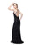 Primavera - 3053 Sequined Fringe Festooned Gown in Black