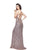 Primavera - 3053 Sequined Fringe Festooned Gown in Pink