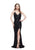 Primavera - 3053 Sequined Fringe Festooned Gown in Black