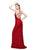 Primavera - 3053 Sequined Fringe Festooned Gown in Red