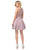 Dancing Queen - 3054 Embroidered Halter Neck A-line Dress In Brown