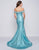 Cassandra Stone - 30577A Embellished Off Shoulder Taffeta Mermaid Gown in Blue and Green
