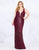 Mac Duggal Fabulouss - 4847F Beaded Deep V-neck Sheath Dress In Purple