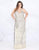 Mac Duggal Fabulouss - 4846F Embellished Deep Halter V-neck Dress In Silver