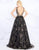 Mac Duggal Prom - 30580M Swirling Foliage Metallic Gilt Gown In Black and Gold