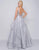 Mac Duggal Prom - 30589M Sequined Plunging Neck Tiered Ballgown In Silver