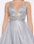 Mac Duggal Prom - 30589M Sequined Plunging Neck Tiered Ballgown In Silver