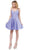 Dancing Queen - 3059 Sleek Pleated Surplice Homecoming Dress In Purple