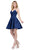 Dancing Queen - 3059 Sleek Pleated Surplice Homecoming Dress In Blue