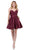Dancing Queen - 3059 Sleek Pleated Surplice Homecoming Dress In Red