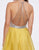 Cassandra Stone - 30592A Sparkly Strappy Back Sleeveless A-Line Gown In Yellow and Neutral