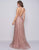 Mac Duggal Prom - 30596M Floral Beaded High Halter Evening Gown In Pink and Gold