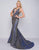 Cassandra Stone - 30603A Strappy Plunging V Neck Trumpet Gown In Silver