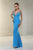 Xcite Prom - Sheer Back and Long Sleeve Sheath Gown 30598 in Blue